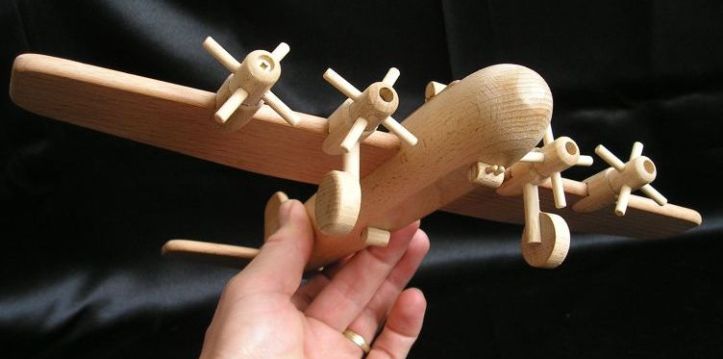 Plane bomber B17 wooden toy