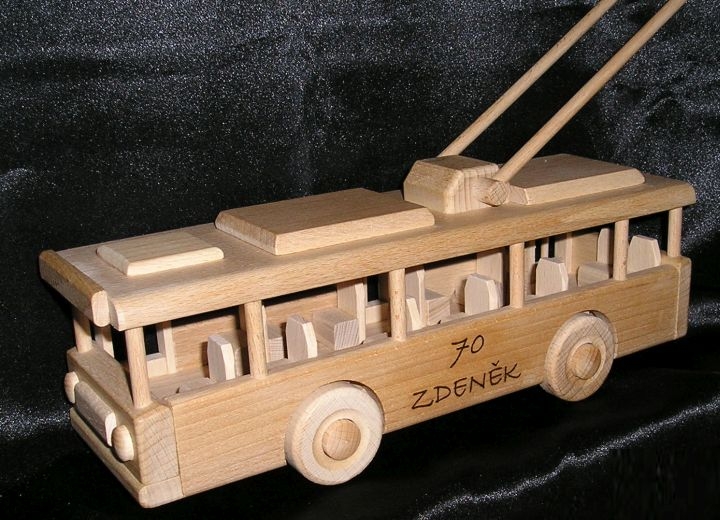 wooden toy trolley