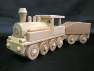 Locomotive with wagon, wooden toy