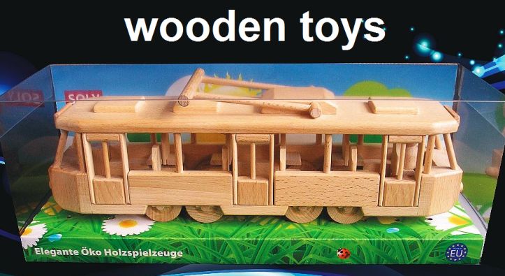 Wooden toys - trams