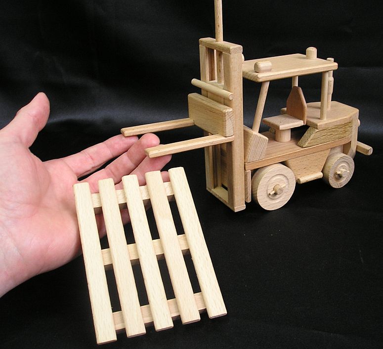 Forklift wooden toy