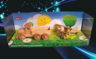 Truck and small biplane wooden toys