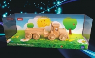 Truck with a disconnectable trailer. Wooden toy.