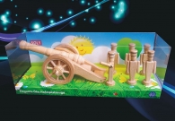 Big field cannon + 6x soldiers wooden toys