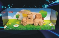 Mobile crane with moving arm, wooden toy