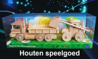 Vrachtwagen + Bulldozer houten speelgoed