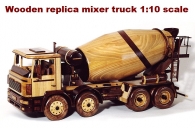 Concrete mixer truck MAN, wooden replica 1:12 