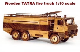 Wooden fire truck replica scale