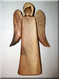 Angel statue, walnut wood 