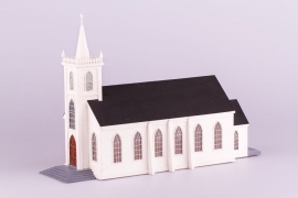 Wooden model of church Saint Teresa of Avila, Bodega, California, USA