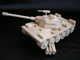 Russian wooden toy tank
