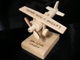 Airplane wooden gift for birthday