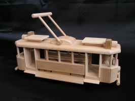 Historischen Holz-Straßenbahn Spielzeug