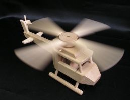 Wooden helicopter toy