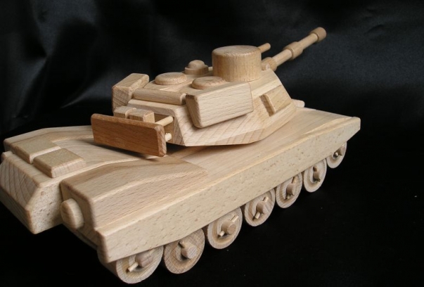 US wooden toy millitary tank ABRAMS