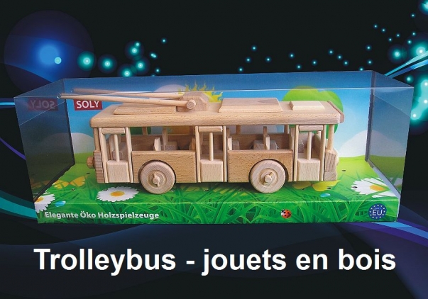Trolleybus 14Tr - jouet en bois mobiles
