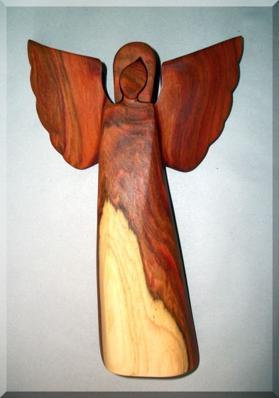 Angels wood sculpture from plum 