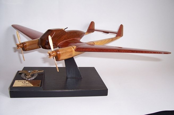Focke-Wulf Fw 189 Uhu (Eagle Owl) aircraft wooden model 