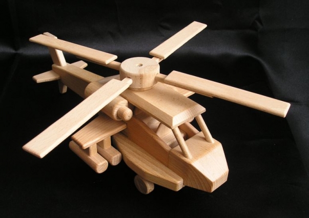 Army helicopter US Apache, wooden toys
