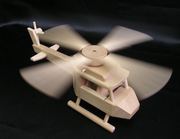 Wooden helicopter toy