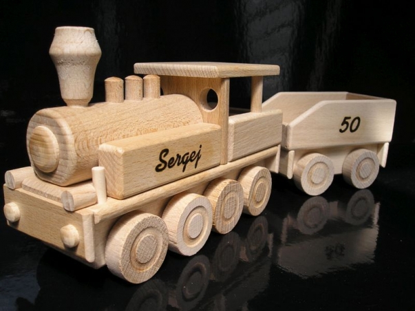 Wooden train toy