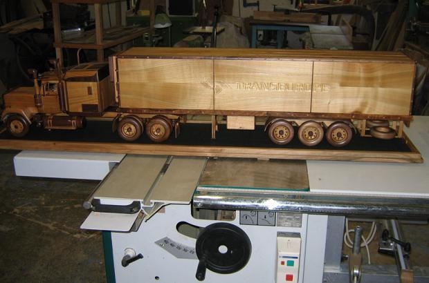 Wooden model Mack truck