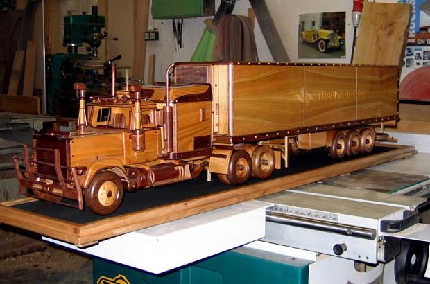 Wooden model Mack truck