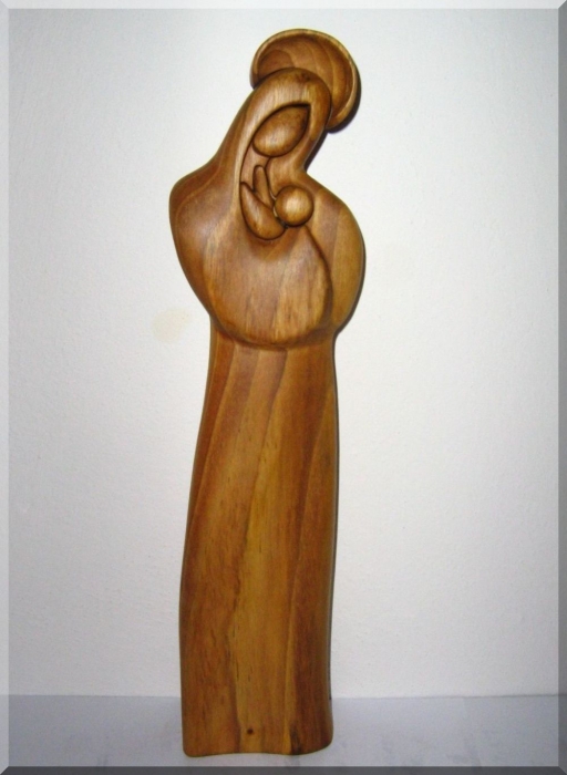 Madonna with holding baby Jesus, sculpture of wood 