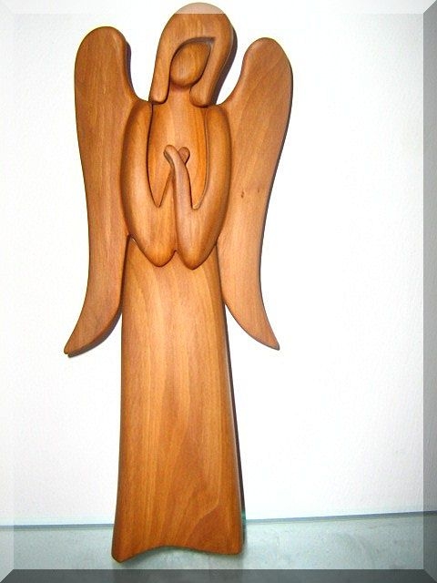  Guardian Angel, wooden statue 