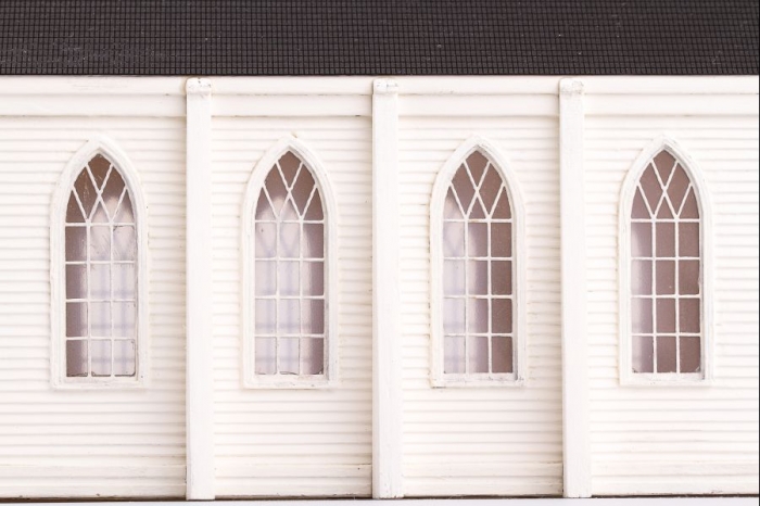 Wooden model of church Saint Teresa of Avila, Bodega, California, USA