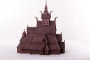 Norwegian stave church wooden model